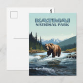Katmai National Park Alaska Beer Brooks River Briefkaart (Voorkant / Achterkant)