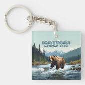 Katmai National Park Alaska Beer Brooks River Sleutelhanger (Voorkant)