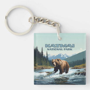 Katmai National Park Alaska Beer Brooks River Sleutelhanger