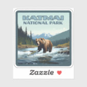 Katmai National Park Alaska Beer Brooks River Sticker (Vel)