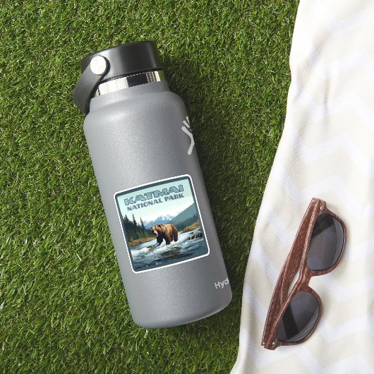 Katmai National Park Alaska Beer Brooks River Sticker (HydroFlask Insitu)