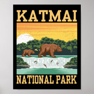 Katmai National Park Alaska Beer Wandeltocht Buite Poster