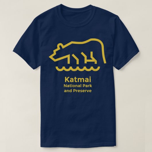 Katmai National Park Alaska Minimalist Retro Graph T-shirt (Design voorkant)