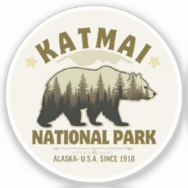 Katmai National Park Alaska Since 1918 Sticker