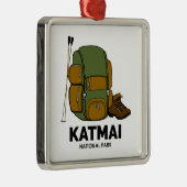 Katmai National Park Backpack Metalen Ornament (Rechts)