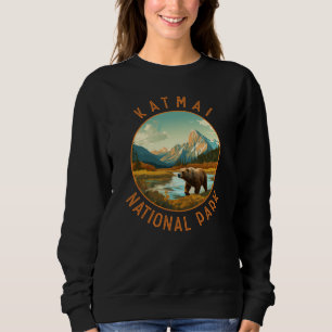 Katmai National Park Beer Retro Distress Circle Trui
