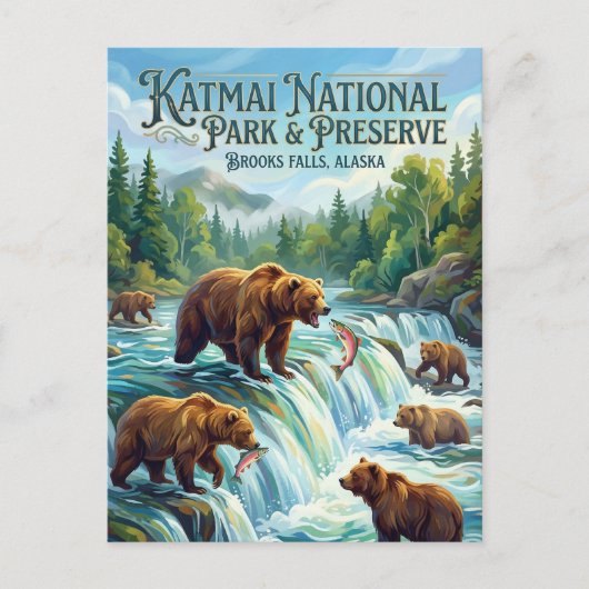 Katmai National Park & Preserve VS Briefkaart (Voorkant)