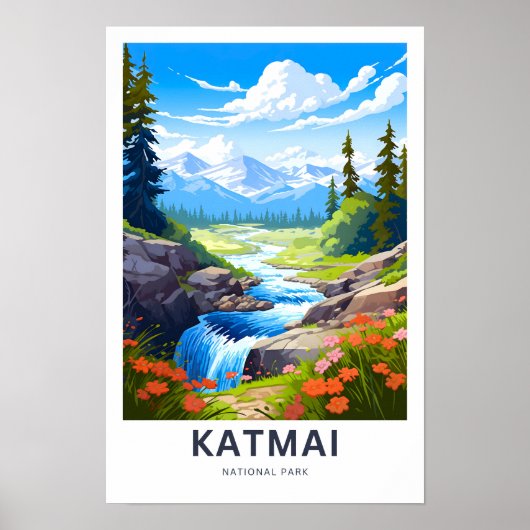 Katmai National Park Reisprint Poster (Voorkant)