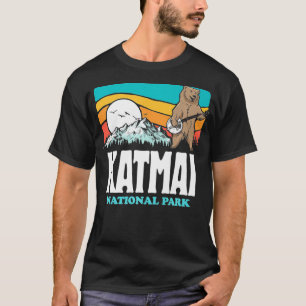 Katmai National Park Retro Alaska Mountains Banjo T-shirt