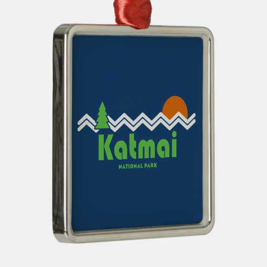Katmai National Park Retro Metalen Ornament (Rechts)