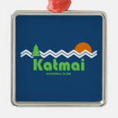 Katmai National Park Retro Metalen Ornament (Voorkant)