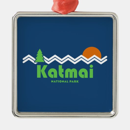 Katmai National Park Retro Metalen Ornament (Voorkant)