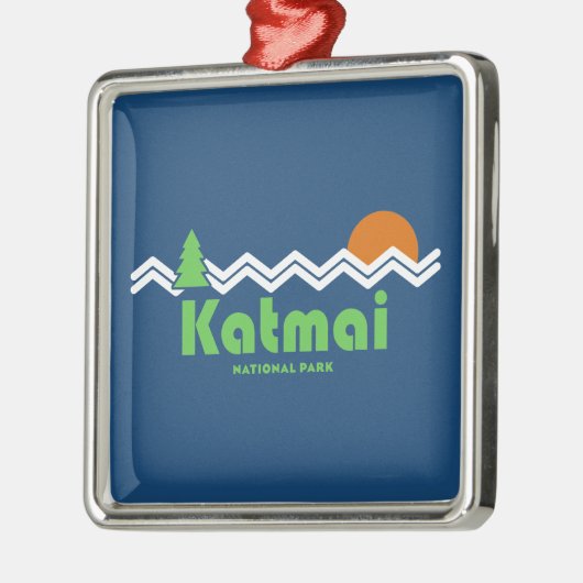 Katmai National Park Retro Metalen Ornament (Links)