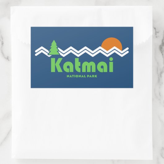 Katmai National Park Retro Rechthoekige Sticker (Tas)