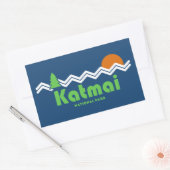 Katmai National Park Retro Rechthoekige Sticker (Envelop)