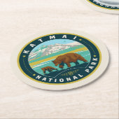 Katmai National Park Ronde Kartonnen Onderzetter (Gebogen)