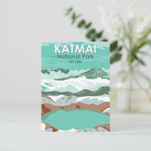 Katmai National Park Summit Crater Lake Alaska Briefkaart (Staand voorkant)