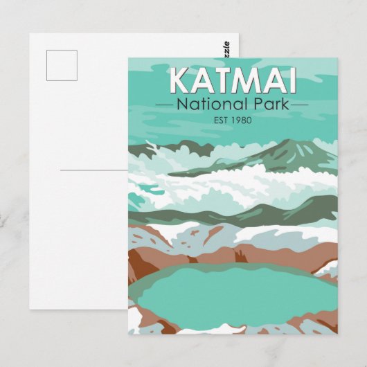 Katmai National Park Summit Crater Lake Alaska Briefkaart (Voorkant / Achterkant)