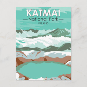 Katmai National Park Summit Crater Lake Alaska Briefkaart