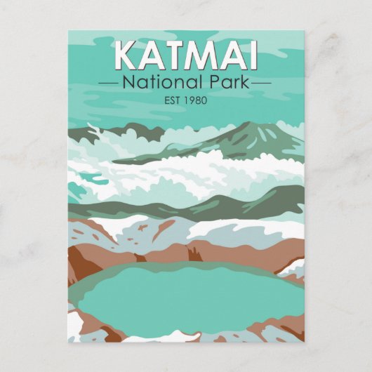 Katmai National Park Summit Crater Lake Alaska Briefkaart (Voorkant)