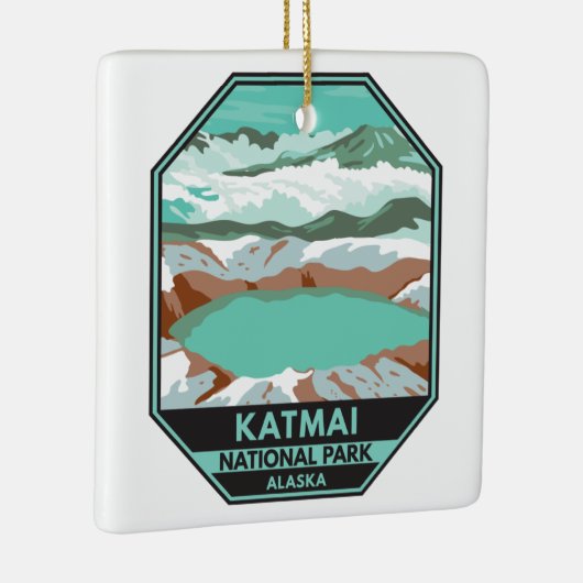 Katmai National Park Summit Crater Lake Alaska Keramisch Ornament (Rechts)