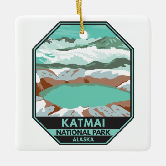 Katmai National Park Summit Crater Lake Alaska Keramisch Ornament (Voorkant)