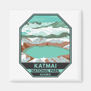 Katmai National Park Summit Crater Lake Alaska Magneet