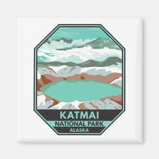 Katmai National Park Summit Crater Lake Alaska Magneet (Voorkant)