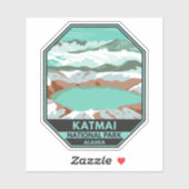 Katmai National Park Summit Crater Lake Alaska Sticker (Vel)