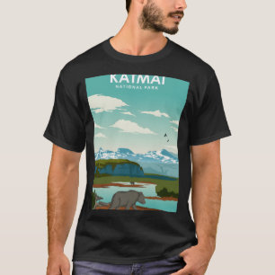Katmai National Park vintage retro reisposter a T-shirt