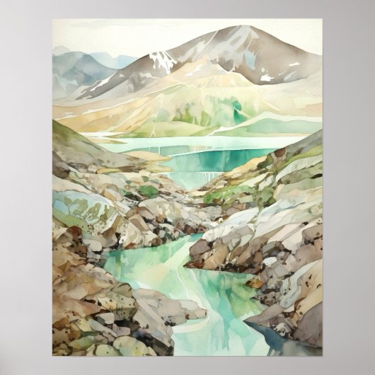 Katmai National Park Waterverf Poster (Voorkant)