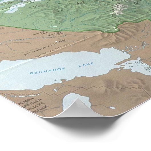 Katmai National Preserve Map Poster (Hoek)