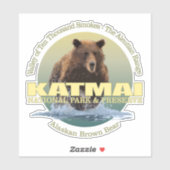 Katmai NP (bruin Beer) WT Sticker (Vel)