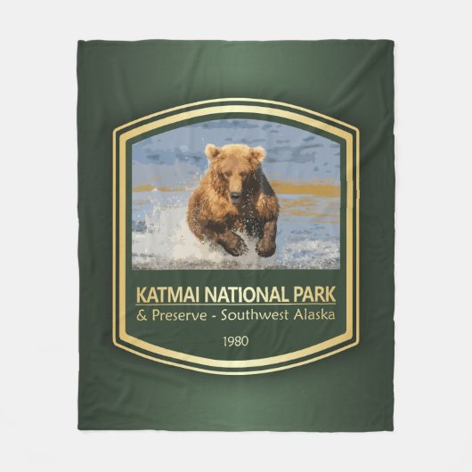 Katmai NP (PF1) Fleece Deken (Voorkant)