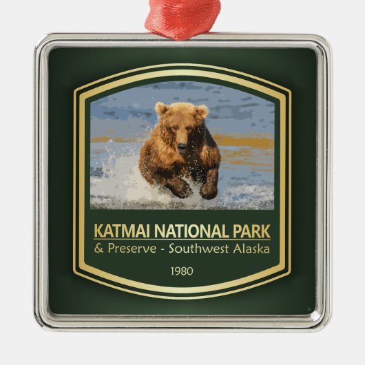 Katmai NP (PF1) Metalen Ornament (Voorkant)