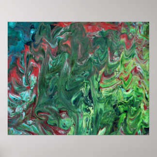 Katmandu 1 Wilde Abstracte Drukke Groene Posterpri Poster