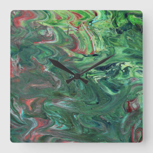 Katmandu 2 Wilde Groene Abstracte Klok