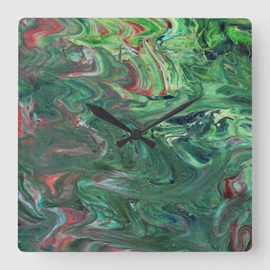 Katmandu 2 Wilde Groene Abstracte Klok (Voorkant)