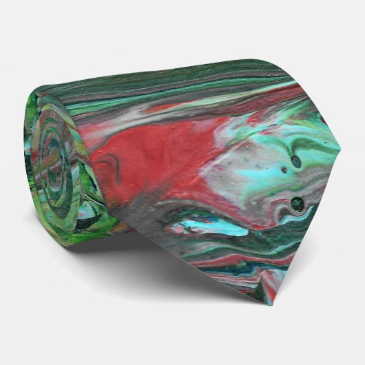 Katmandu 2 Wilde Groene Abstracte Stropdas (Opgerold)