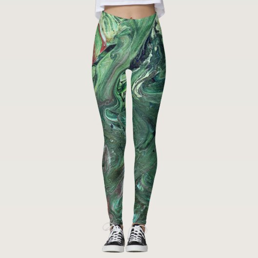 Katmandu 3 betoverende groene Abstracte Leggings (Voorkant)