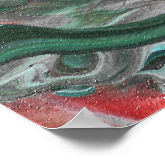 Katmandu 3 betoverende groene Abstracte Poster Pri (Hoek)