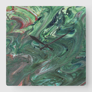 Katmandu 3 betoverende groene Abstracte wandklok