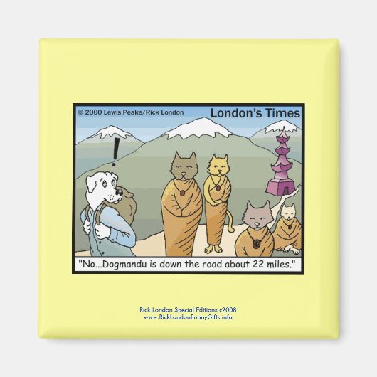 Katmandu & Dogmandu Cartoon Funny Magnet (Voorkant)