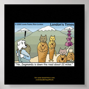 Katmandu & Dogmandu Cartoon Grappige Poster