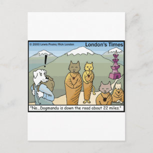 Katmandu Dogmandu Dog Vs Cat Funny Gifts and T - s Briefkaart