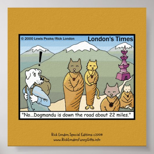 Katmandu- en Dogmandu-Cartoon Canvas afdrukken Poster (Voorkant)