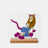 katmeisje acryl bord (Voorkant)