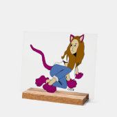 katmeisje acryl bord (Hoek)