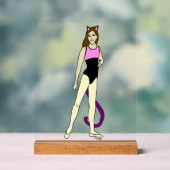 katmeisje acryl bord (Neutraal)