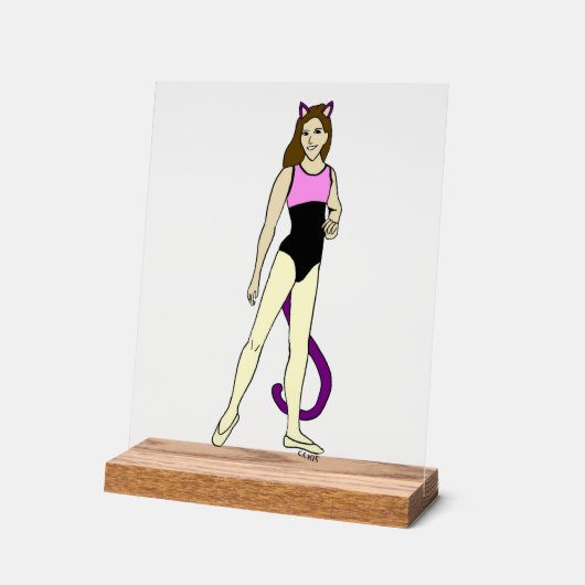 katmeisje acryl bord (Hoek)